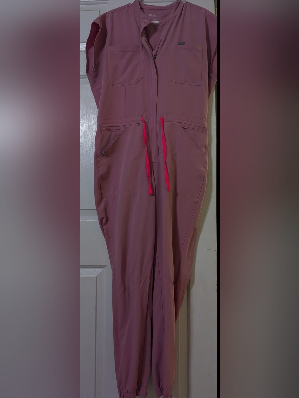 Figs Chalk Pink Scrub Jumpsuit L - Picture 3 of 5